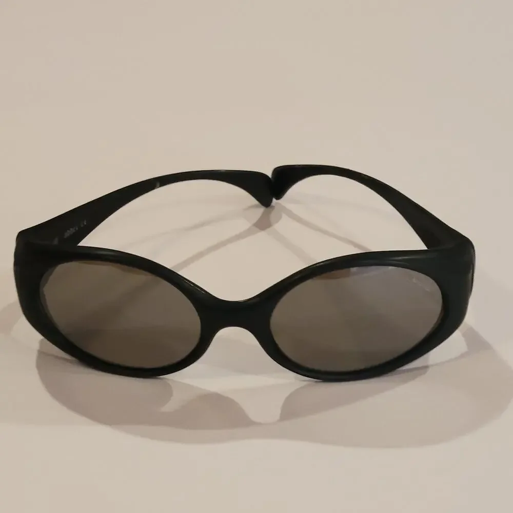 Vintage Bolle Puff Adder Sunglasses Wrap Made in France Black
